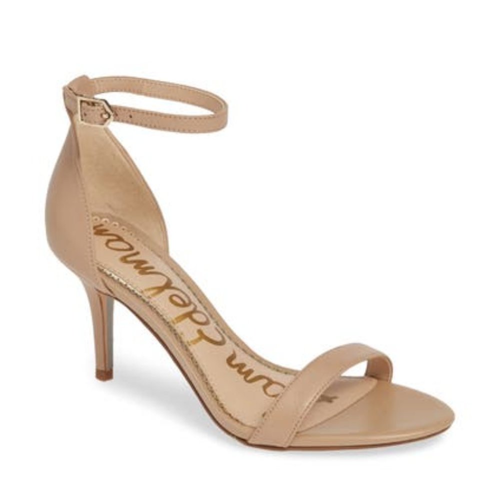 Nude Sam Edelman Leather 'Patti' Ankle Strap Pumps